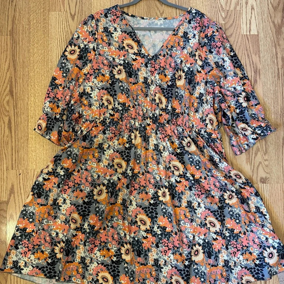 NWT Pink Floral‎ Knee Length Dress Size 4XL - Picture 7 of 8